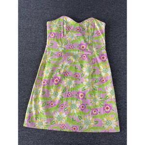 Vintage Lilly Pulitzer Dress Womens 6 Croc Monsieur Strapless Mini 90s